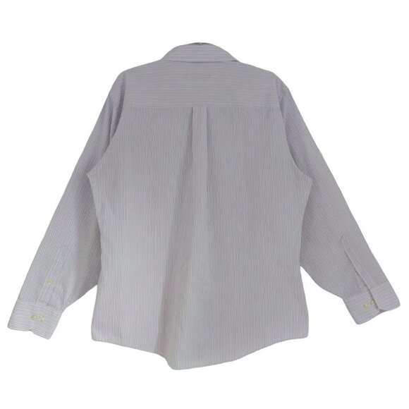 Geoffrey Beene Men's Slim Fit Dress Shirt, Size L, White and Purple Stripe. - Picture 2 of 9